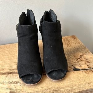 Womens black suede booties size 7